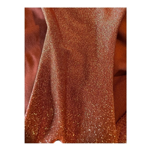 Bar III Shimmer Core Sparkly Brown Hip Slash Cutout High-Waisted Bikini Bottoms - Picture 14 of 15